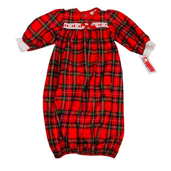 NWT Laura Dare NB Red Plaid Saque - Picture 1 of 6